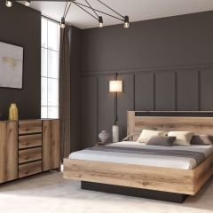 ПРАГА Спальный гарнитур Серия 3 (Дуб Делано/Дуб Венге) в Перми - perm.mebel24.online | фото