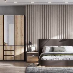 ПРАГА Спальный гарнитур Серия 3 (Дуб Делано/Дуб Венге) в Перми - perm.mebel24.online | фото 6