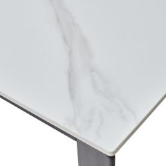 Стол CORNER 120 MATT WHITE MARBLE SOLID CERAMIC / BLACK, ®DISAUR в Перми - perm.mebel24.online | фото 8