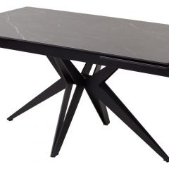 Стол FORIO 160 MATT BLACK MARBLE SOLID CERAMIC / BLACK, ®DISAUR в Перми - perm.mebel24.online | фото