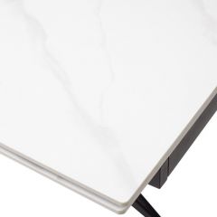 Стол FORIO 160 MATT WHITE MARBLE SOLID CERAMIC / BLACK, ®DISAUR в Перми - perm.mebel24.online | фото 9