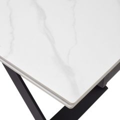 Стол LIVORNO 180 MATT WHITE MARBLE SOLID CERAMIC / BLACK, ®DISAUR в Перми - perm.mebel24.online | фото 9