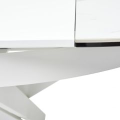 Стол TRENTO 120 HIGH GLOSS STATUARIO Белый мрамор глянцевый, керамика/ белый каркас, ®DISAUR в Перми - perm.mebel24.online | фото 9