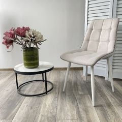 Стул CHIC HE622-01/ HE622-05 топленое молоко, ткань/ белый каркас М-City в Перми - perm.mebel24.online | фото 4