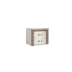 Тумба прикроватная (2 ящика) Тиффани Premium слоновая кость/серебро (ТФТП-2(П) в Перми - perm.mebel24.online | фото