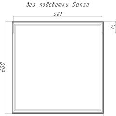 Зеркало Corsica 600х600 black без подсветки Sansa (SB1064Z) в Перми - perm.mebel24.online | фото 4