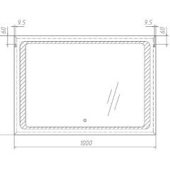 Зеркало Galaxy 100 alum с подсветкой Sansa (SG1008Z) в Перми - perm.mebel24.online | фото 7