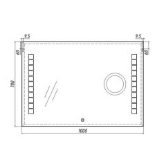 Зеркало Quadro 100 alum (линза) с подсветкой Sansa (SQL1030Z) в Перми - perm.mebel24.online | фото 8