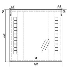 Зеркало Quadro 70 alum с подсветкой Sansa (SQ1016Z) в Перми - perm.mebel24.online | фото 6