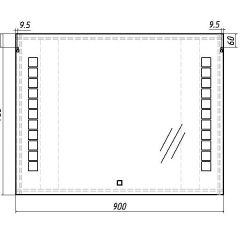 Зеркало Quadro 90 alum с подсветкой Sansa (SQ1018Z) в Перми - perm.mebel24.online | фото 7