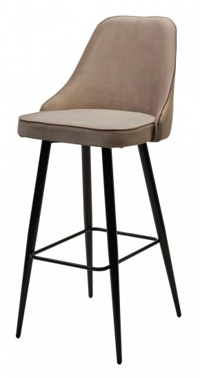 Барный стул NEPAL-BAR БЕЖЕВЫЙ #5, велюр/ черный каркас (H=78cm) М-City в Перми - perm.mebel24.online | фото 1