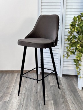 Барный стул NEPAL-BAR ГРАФИТ #14, велюр/ черный каркас (H=78cm) М-City в Перми - perm.mebel24.online | фото 6