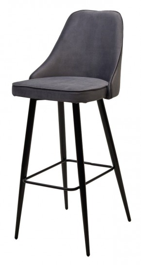 Барный стул NEPAL-BAR СЕРЫЙ #27, велюр/ черный каркас (H=78cm) М-City в Перми - perm.mebel24.online | фото 4