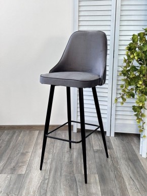 Барный стул NEPAL-BAR СЕРЫЙ #27, велюр/ черный каркас (H=78cm) М-City в Перми - perm.mebel24.online | фото 5