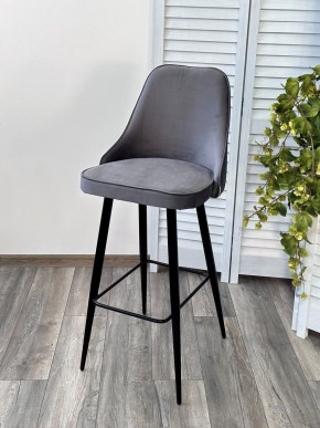 Барный стул NEPAL-BAR СЕРЫЙ #27, велюр/ черный каркас (H=78cm) М-City в Перми - perm.mebel24.online | фото 6