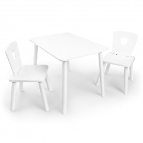 Детский комплект стол и два стула «Корона» Rolti Baby (белый/белый, массив березы/мдф) в Перми - perm.mebel24.online | фото