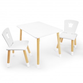 Детский комплект стол и два стула «Корона» Rolti Baby (белый/береза, массив березы/мдф) в Перми - perm.mebel24.online | фото