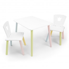 Детский комплект стол и два стула «Корона» Rolti Baby (белый/цветной, массив березы/мдф) в Перми - perm.mebel24.online | фото