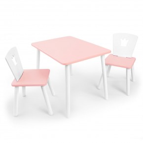 Детский комплект стол и два стула «Корона» Rolti Baby (розовый/розовый, массив березы/мдф) в Перми - perm.mebel24.online | фото