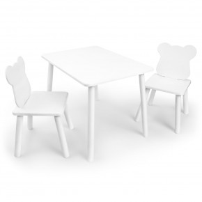 Детский комплект стол и два стула «Мишка» Rolti Baby (белый/белый, массив березы/мдф) в Перми - perm.mebel24.online | фото