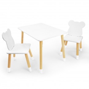 Детский комплект стол и два стула «Мишка» Rolti Baby (белый/береза, массив березы/мдф) в Перми - perm.mebel24.online | фото