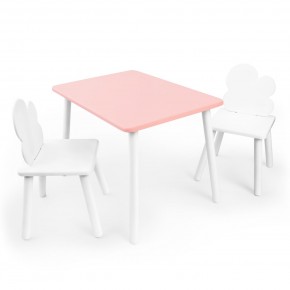 Детский комплект стол и два стула «Облачко» Rolti Baby (розовый/белый, массив березы/мдф) в Перми - perm.mebel24.online | фото