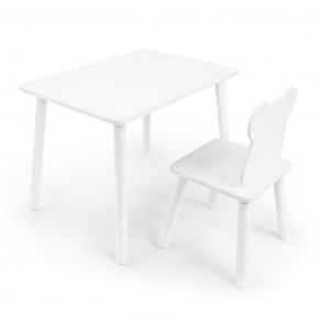 Детский комплект стол и стул «Мишка» Rolti Baby (белый/белый, массив березы/мдф) в Перми - perm.mebel24.online | фото 1