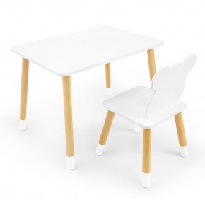 Детский комплект стол и стул «Мишка» Rolti Baby (белый/береза, массив березы/мдф) в Перми - perm.mebel24.online | фото