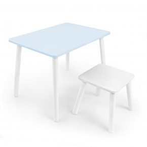 Детский комплект стол и табурет Rolti Baby (голубая столешница/белое сиденье/белые ножки) в Перми - perm.mebel24.online | фото