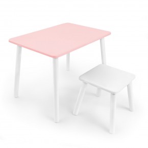 Детский комплект стол и табурет Rolti Baby (розовая столешница/белое сиденье/белые ножки) в Перми - perm.mebel24.online | фото 1