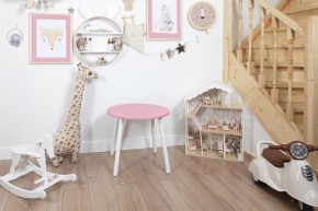 Детский стол круглый Rolti Baby (розовый/белый, массив березы/мдф) в Перми - perm.mebel24.online | фото