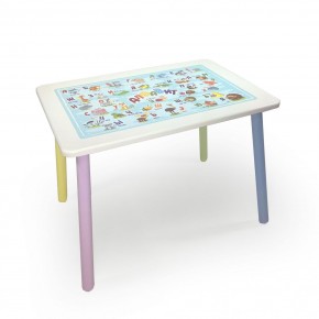 Детский стол с накладкой Алфавит (Белый/Цветной) в Перми - perm.mebel24.online | фото 1