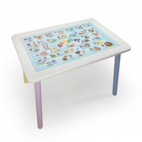 Детский стол с накладкой Алфавит (Белый/Цветной) в Перми - perm.mebel24.online | фото 2