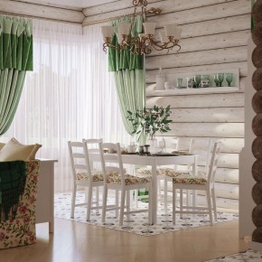 Комлект Вествик обеденный стол и четыре стула, массив сосны, цвет белый в Перми - perm.mebel24.online | фото