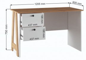 Компьютерный стол Теодора белый / крафт золотой в Перми - perm.mebel24.online | фото 3