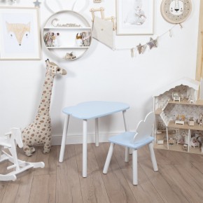 Комплект детский стол ОБЛАЧКО и стул ОБЛАЧКО ROLTI Baby (голубая столешница/голубое сиденье/белые ножки) в Перми - perm.mebel24.online | фото