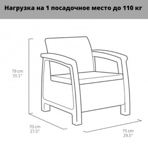 Комплект мебели Корфу Рест (Corfu Rest - without table) графит в Перми - perm.mebel24.online | фото 3