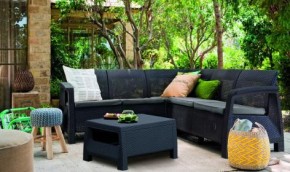 Комплект мебели угловой Корфу Релакс Сет (CORFU II RELAX SET) графит в Перми - perm.mebel24.online | фото 3