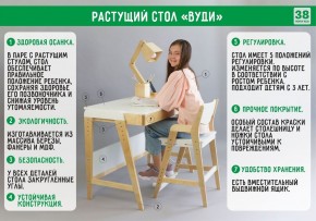 Комплект растущий стол и стул с чехлом 38 попугаев «Вуди» (Белый, Белый, Беж) в Перми - perm.mebel24.online | фото
