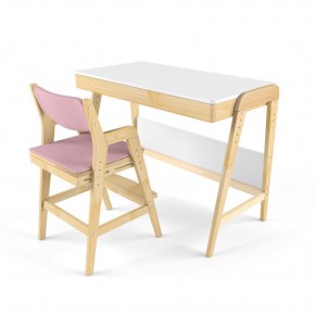 Комплект растущий стол и стул с чехлом 38 попугаев «Вуди» (Белый, Береза, Розовый) в Перми - perm.mebel24.online | фото