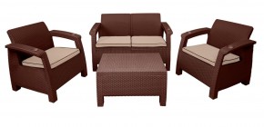 Комплект уличной мебели Yalta Premium Terrace Set (Ялта) шоколадый (+подушки под спину) в Перми - perm.mebel24.online | фото