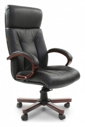 Кресло для руководителя Chairman 421 черный/орех темный, черный в Перми - perm.mebel24.online | фото