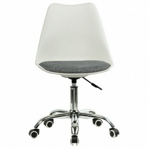 Кресло стул BRABIX "Eames MG-310 CH", хром, пластик белый, ткань серая, 532924 в Перми - perm.mebel24.online | фото 1