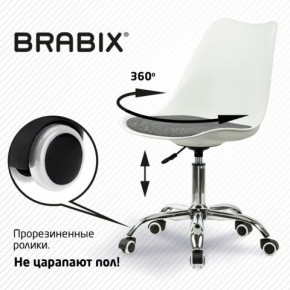 Кресло стул BRABIX "Eames MG-310 CH", хром, пластик белый, ткань серая, 532924 в Перми - perm.mebel24.online | фото 7