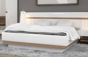 Кровать 140/TYP 91-01 с подъемником, LINATE ,цвет белый/сонома трюфель в Перми - perm.mebel24.online | фото