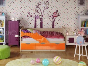 Кровать Дельфин-1 800*1600 (Оранжевый металлик/дуб крафт белый) в Перми - perm.mebel24.online | фото