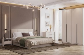 Кровать двойная №4 с основанием (Бежевый) в Перми - perm.mebel24.online | фото 3
