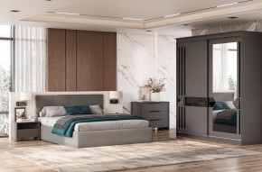 Кровать двойная №4 с основанием (Серый) в Перми - perm.mebel24.online | фото 3