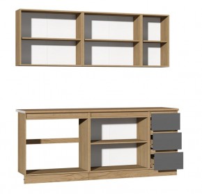Кухня Хилтон 2.0 м (Дуб Крафт Золотой/Графит/Дуб Вотан) в Перми - perm.mebel24.online | фото 2