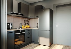 Кухня угловая Антрацит 2200х1000 (Стол. 38мм) в Перми - perm.mebel24.online | фото 1